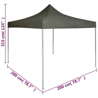 vidaXL Професионална сгъваема парти шатра, 2x2 м, стомана, антрацит