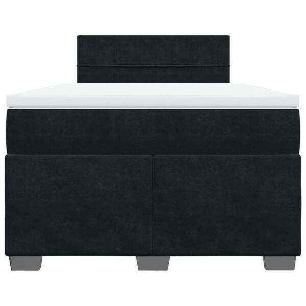 vidaXL Боксспринг легло с матрак, черно, 120x190 см, кадифе