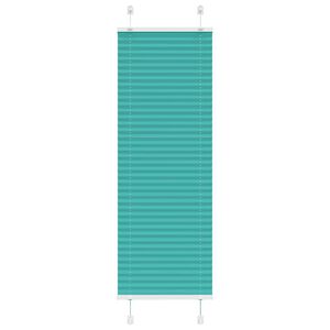 vidaXL Плисирана щора, петролно зелена, 40x100 см, ширина на плата 39,4 см, полиестер
