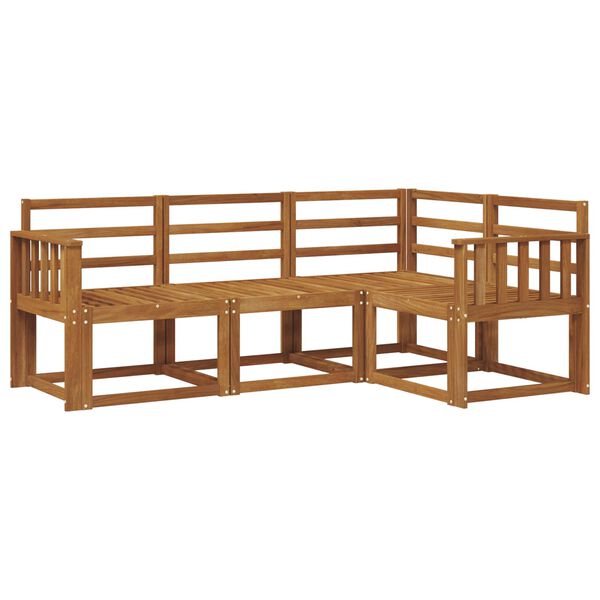 vidaXL Комплект дивани за открито 4 pcs Естествен