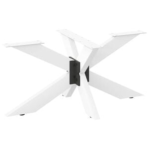vidaXL Крак за масичка за кафе, форма на паяк, бял, 98x58x(42-43) см, стомана