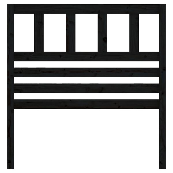 vidaXL Горна табла за легло, черна, 96x4x100 см, бор масив