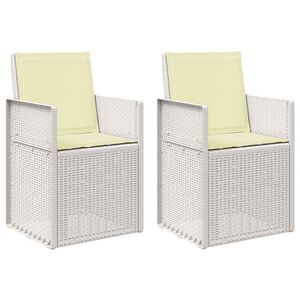 vidaXL Градински Dining Столове 2 pcs Бяло и кремаво ПП