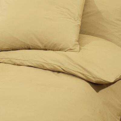vidaXL Комплект спално бельо, таупе, 140x200 см, памук