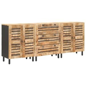 vidaXL Шкафове за съхранение 3 бр. 180 x 33 x 75 см Натурално