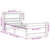 vidaXL Рамка за легло с табла, 90x200 см, борово дърво масив