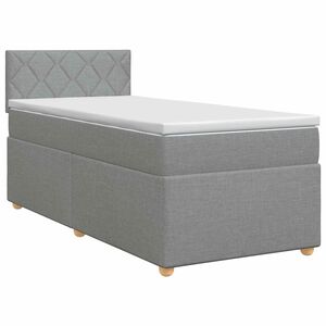 vidaXL Континентално легло с матрак Светлосиво 90 x 190 cm Текстил