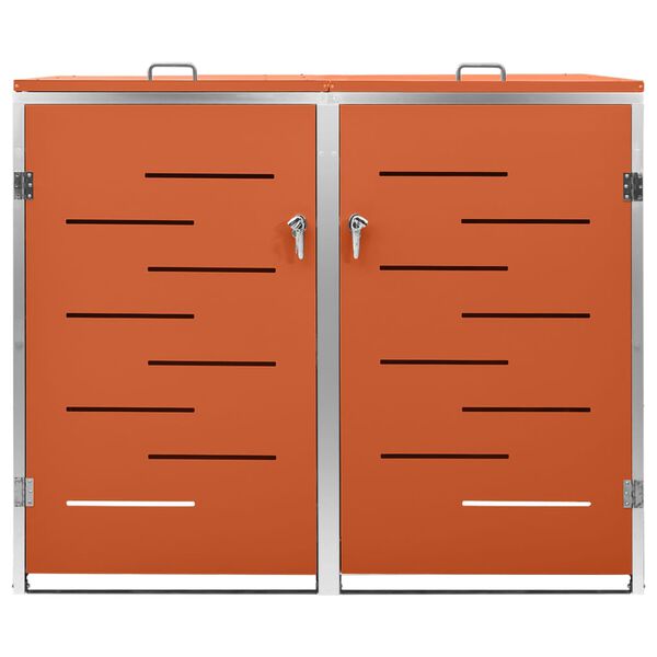 vidaXL Двоен навес за кофа за смет 138x77,5x112,5 см инокс