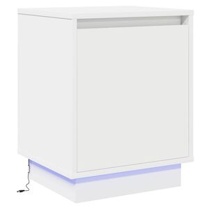 vidaXL Нощен шкаф Бяло 39 x 34,5 x 50 см Инженерна дървесина