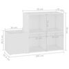 vidaXL Шкаф за обувки за антре, бял, 105x35,5x70 см, инженерно дърво