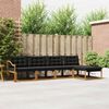 vidaXL Комплект дивани за открито 5 pcs Естествено и черно