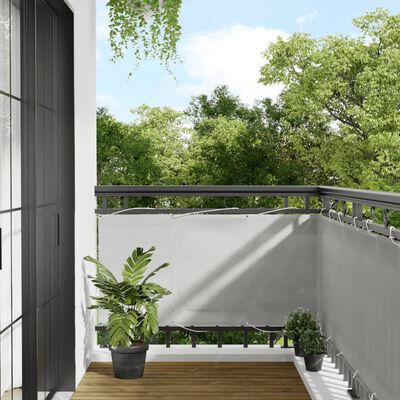 vidaXL Балконски параван, светлосив, 75x1000см, 100% полиестер оксфорд