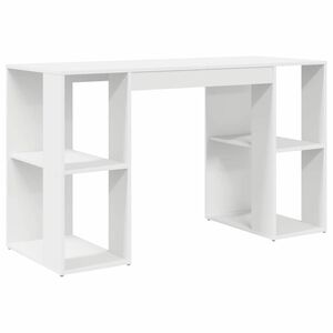 vidaXL Бюро Бяло Инженерна дървесина 130 x 50.5 x 75 см