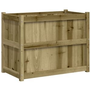 vidaXL Градински сандък, 90x50x70 см, импрегнирано борово дърво