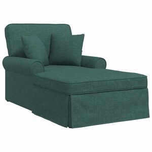 vidaXL Шезлонг с пола 3 бр. Тъмен зелен текстил 91 x 157 x 91 см