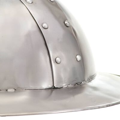 vidaXL Средновековен рицарски шлем антик реплика ЛАРП сребрист стомана