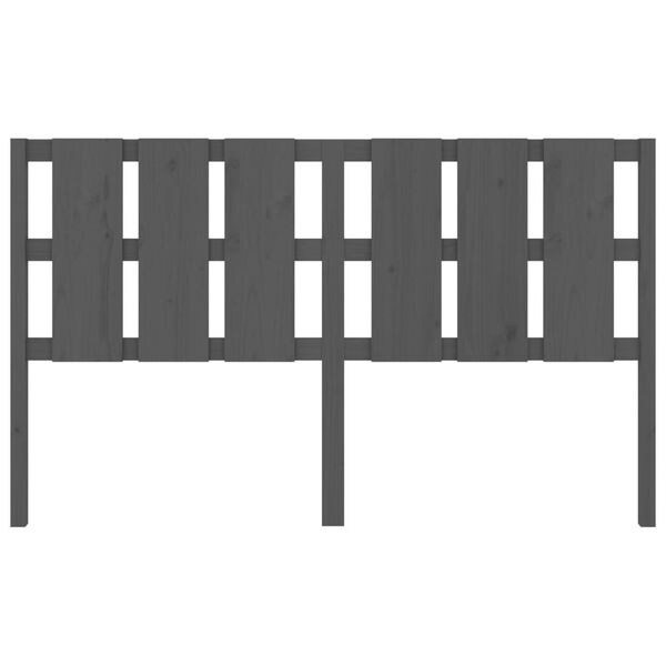 vidaXL Горна табла за легло, сива, 185,5x4x100 см, бор масив