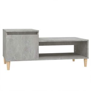 vidaXL Кафе маса, бетонно сива, 100x50x45 см, инженерно дърво