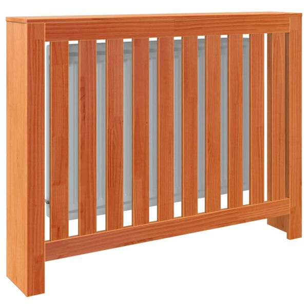 vidaXL Параван за радиатор восъчнокафяв 108,5x19x84 см бор масив