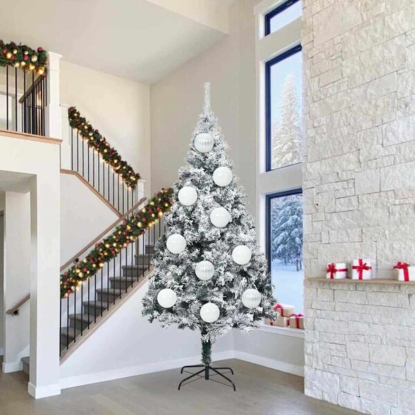 vidaXL Комплект коледни топки XXL 3 pcs Бяло Пластмаса