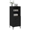 vidaXL Сайдборд, черен, 34,5x34x90 см, инженерно дърво