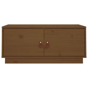 vidaXL Кафе маса, меденокафява, 80x50x35 см, борово дърво масив