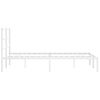 vidaXL Метална рамка за легло с горна табла, бяла, 135x190 см