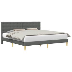 vidaXL Рамка за легло с таблото Тъмносиво 180 x 200 cm Текстил