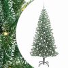 vidaXL Изкуствена коледна елха със сняг и LED светлина 210 cm