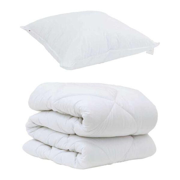 vidaXL Завивка с възглавница 2 pcs Бяло Микрофибър