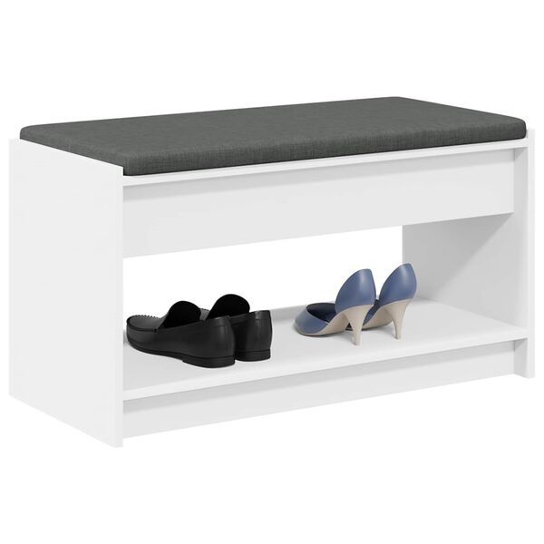 vidaXL Пейка за коридор Бял 83 x 38 x 45 см Композитно дърво и текстил
