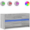 vidaXL ТВ шкаф с LED, сив сонома, 100x34x50 см, инженерно дърво