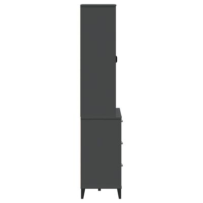 vidaXL Висок шкаф "VIKEN", антрацит сив, 80x40x190 см, бор масив
