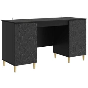 vidaXL Бюро Черно 142,5 x 50 x 75 см Инженерна дървесина