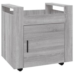 vidaXL Бюро на колелца, сив сонома, 60x45x60 см, инженерно дърво