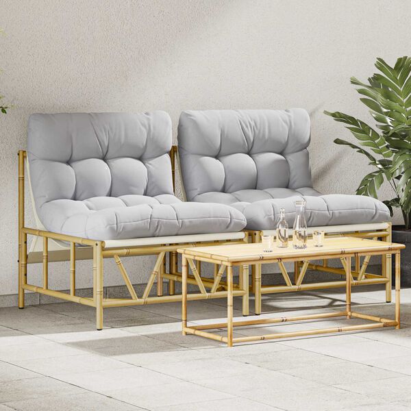 vidaXL Градински стол 2 pcs Светлосиво 75 x 75 x 71 см Стомана