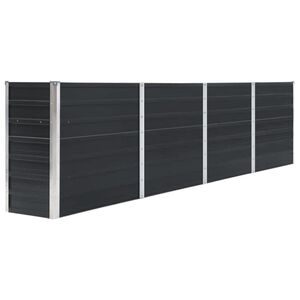 vidaXL Повдигната леха, 320x40x77 см, поцинкована стомана, антрацит