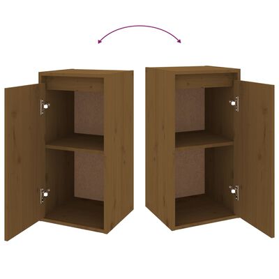 vidaXL Стенни шкафове, 2 бр, меденокафяви, 30x30x60 см, бор масив