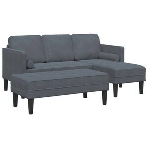 vidaXL Комплект дивани 2 бр. Тъмен сив Полиестер