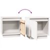 vidaXL Нощно шкафче, бяло, 40x30x40 см, борово дърво масив