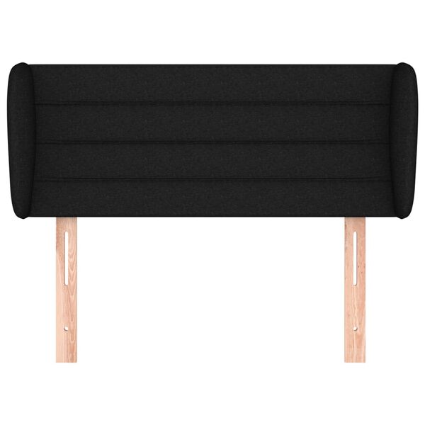 vidaXL Горна табла за легло с уши, черна, 83x23x78/88 см, плат