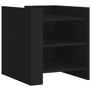 vidaXL Нощно шкафче, черно, 45x50x50 см, инженерно дърво