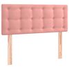 vidaXL LED горна табла за легло, розова, 90x5x78/88 см, кадифе