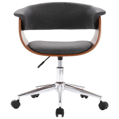 vidaXL Въртящи се трапезни столове, 4 бр, сиви, текстил