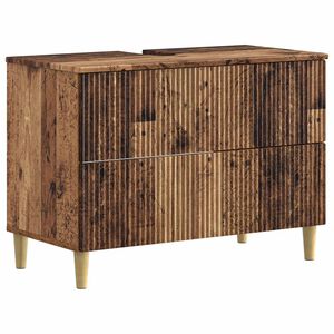 vidaXL Шкаф за мивка в баня ARNHEM Старо дърво 82 x 41 x 59 см