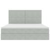 vidaXL Легло с място за съхранение и LED с LED Светлосиво 160 x 200 cm