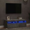 vidaXL ТВ шкафове с LED осветление 2 бр бетонно сиви 60x35x40 см