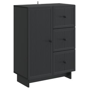 vidaXL Служебен шкаф Черно 66 x 34,5 x 90 см Инженерна дървесина