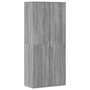 vidaXL Шкаф за обувки, сив сонома, 80x39x178 см, инженерно дърво