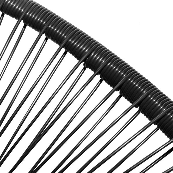 vidaXL Градински стол Луна, полиратан, черен